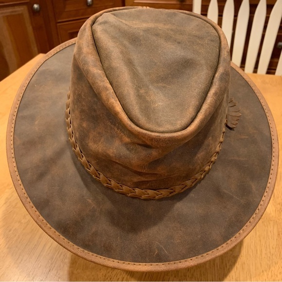 Weatherproof Crusher‎ Cooper Outback Leather Hat Large XL - Picture 8 of 16